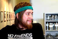 Young Man at Coffee Bar, Iris Book Cafe